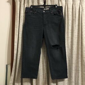 Levi's Wedgie Straight Button Fly Busted Knee Jeans
